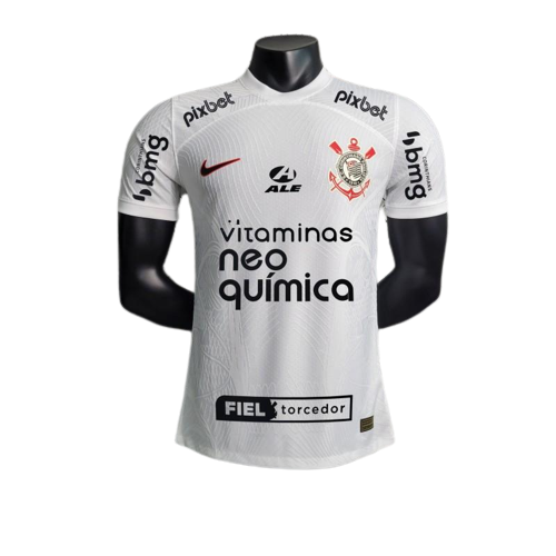 Corinthians Soccer Jersey Home Player Version 2023/24 With All Sponsors