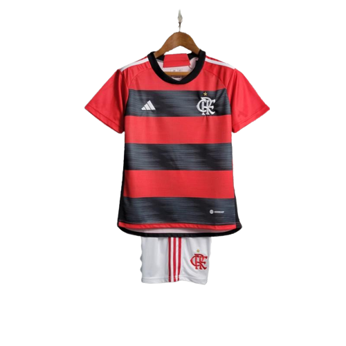 Kids CR Flamengo Soccer Kit Home Replica 2023/24
