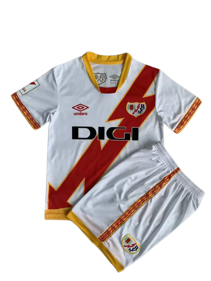 Kids Rayo Vallecano Soccer Kit Home Replica 2023/24