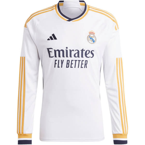 Real Madrid Soccer Jersey Home Long Sleeve 2023/24