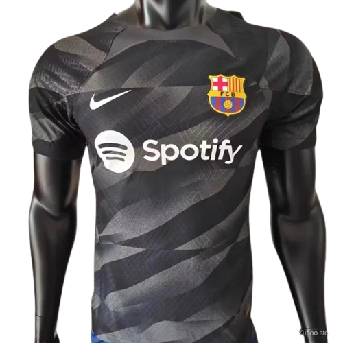 Barcelona Soccer Jersey Goalkeeper Black Player Version 2023/24