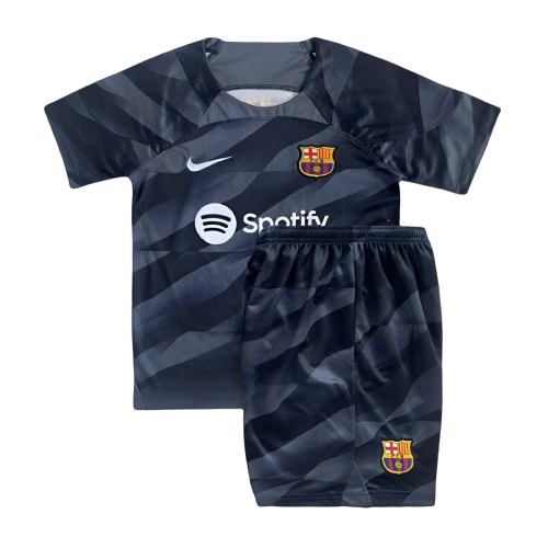 Kids Barcelona Soccer Kit Goalkeeper Black Replica 2023/24