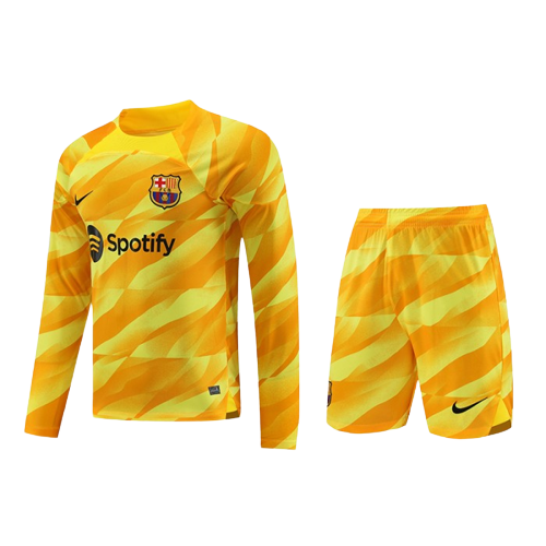 Barcelona Soccer Jersey Goalkeeper Orange Long Sleeve Replica 2023/24