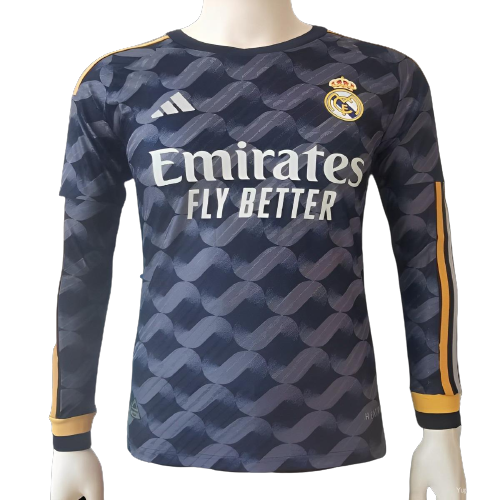 Real Madrid Soccer Jersey Away Long Sleeve Player Version 2023/24