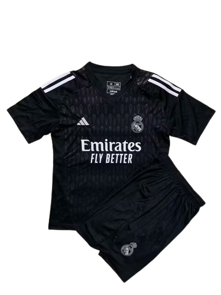 Kids Real Madrid Soccer Kit Goalkeeper Black Replica 2023/24