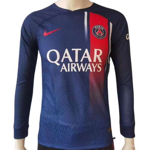 PSG Soccer Jersey Home Long Sleeve Player Version 2023/24