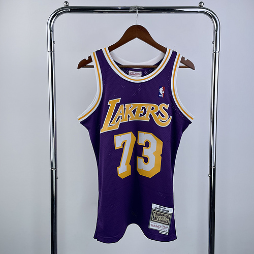 Los Angeles Lakers Purple 73 Rodman Jersey 1998/99