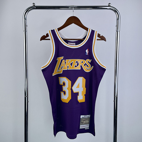 Los Angeles Lakers Purple 34 O'Neal Jersey 1996/97