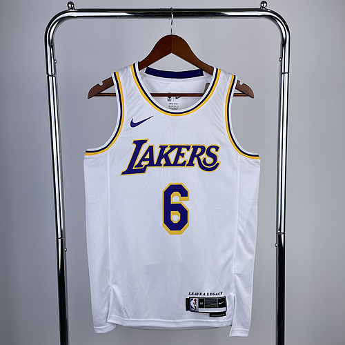 Los Angeles Lakers White 6 James Jersey 2022/23