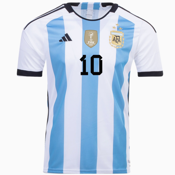 2XL-4XL 10 LIONEL MESSI Argentina 2022 World Cup Home Replica Soccer Jersey