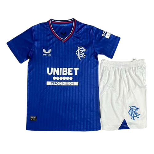 Kids Glasgow Rangers Soccer Kit Home Replica 2023/24