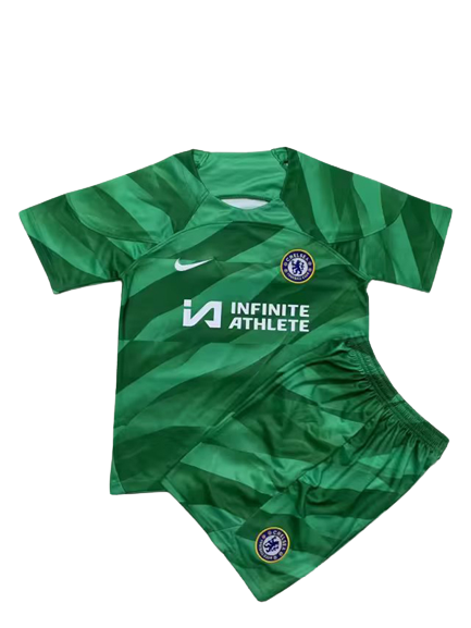 Kids Chelsea Soccer Jersey Goalkeeper Green Replica 2023/24