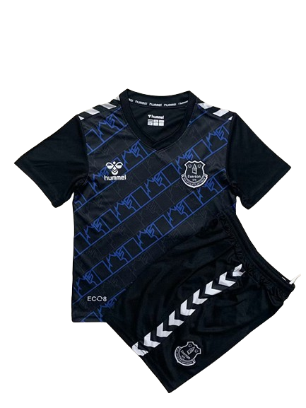 Kids Everton Soccer Kit Goalkeeper Black Replica 2023/24