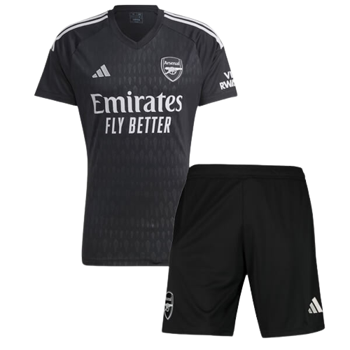 Kids Arsenal Soccer Kit Goalkeeper Black Replica 2023/24
