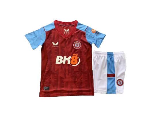 Kids Aston Villa Soccer Kit Home Replica 2023/24