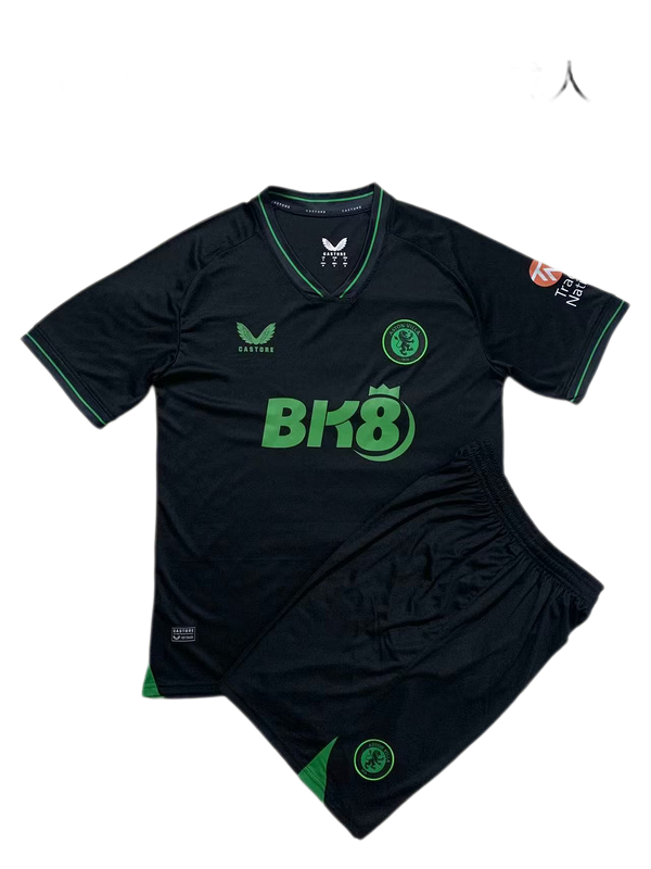 Kids Aston Villa Soccer Kit Goalkeeper Black Replica 2023/24