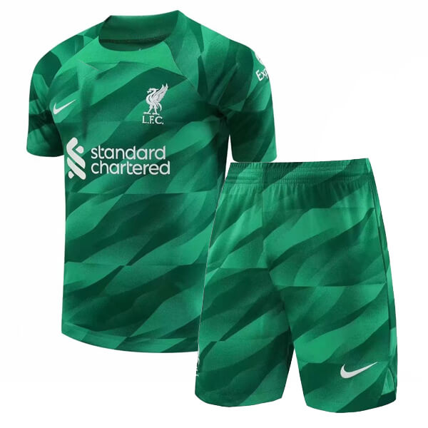 Kids Liverpool Soccer Jersey Goalkeeper Green Replica 2023/24