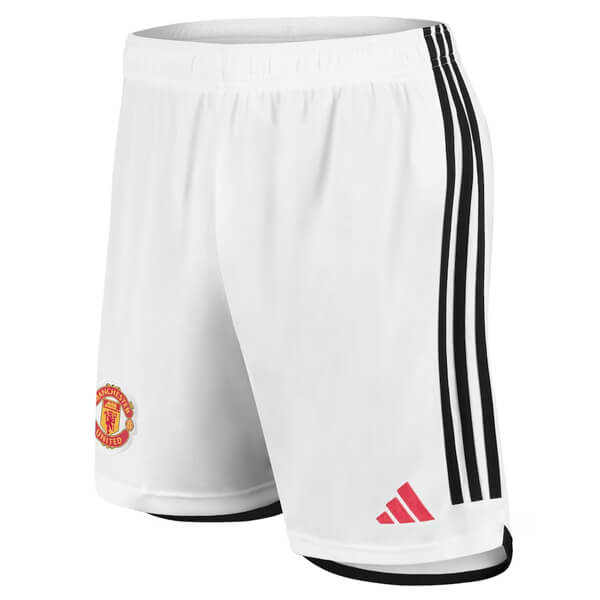 Manchester United Soccer Shorts Home White Replica 2023/24