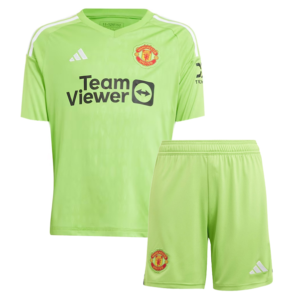 Kids Manchester United Soccer Kit Goalkeeper Green 2023/24