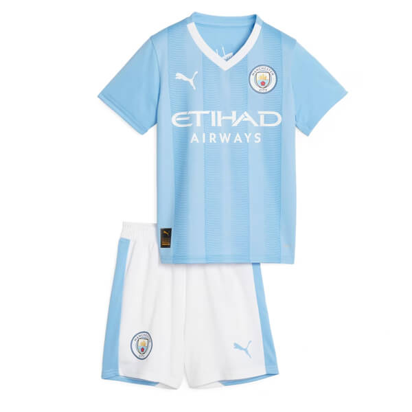 Kids Manchester City Soccer Kit Home 2023/24