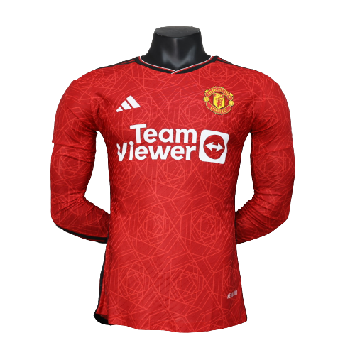 Manchester United Soccer Jersey Home Long Sleeve Player Version 2023/24
