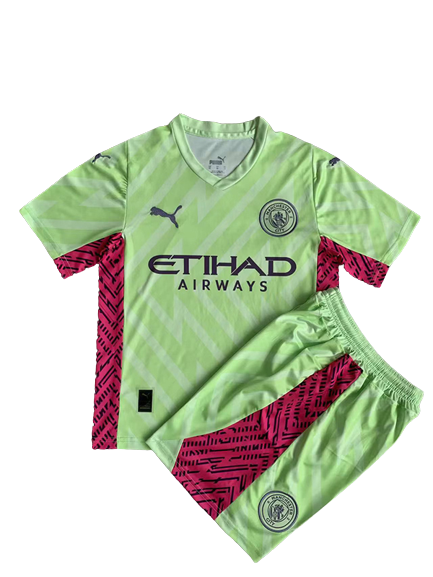 Kids Manchester City Soccer Kit Goalkeeper Light Green 2023/24