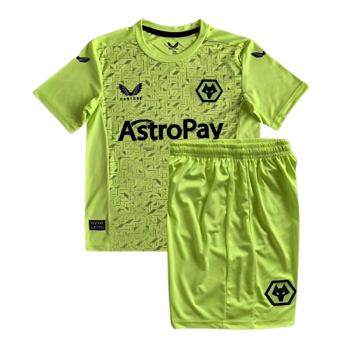 Kids Wolverhampton Wanderers Soccer Kit Goalkeeper Green 2023/24