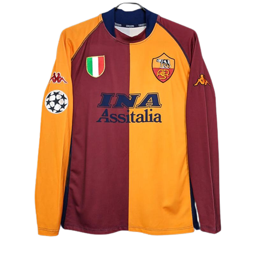 AS Roma Retro Soccer Jersey Home Long Sleeve Classic Football Shirt 00/01