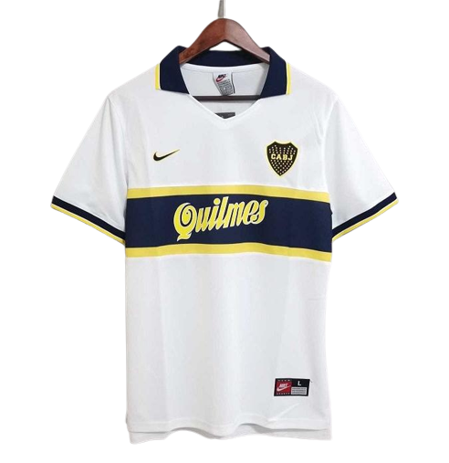 Boca Juniors Retro Soccer Jersey Away White Classic Football Shirt 96/97