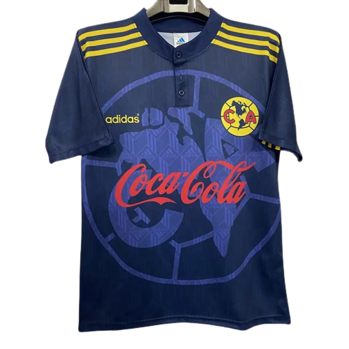 Club America Retro Soccer Jersey Away Blue Classic Football Shirt 98/99