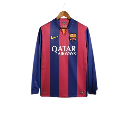 Retro 14-15 Barcelona Home Long Sleeve Jersey