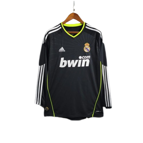 Retro 10-11 Real Madrid Away Black Long Sleeve Soccer Jersey