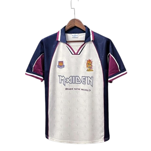 Retro 1999 West Ham Iron Maiden Away Soccer Jersey