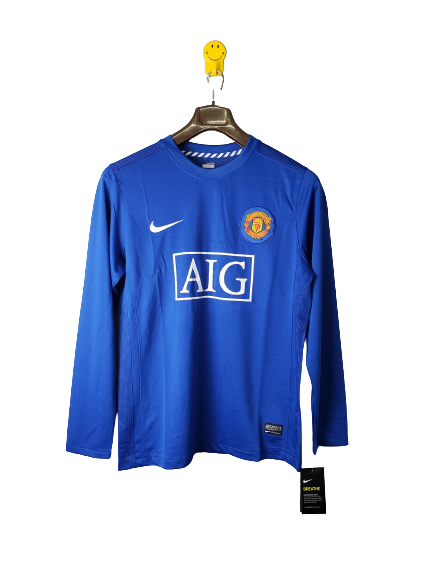 Retro 08/09 Manchester United Third Blue long sleeve Soccer Jersey