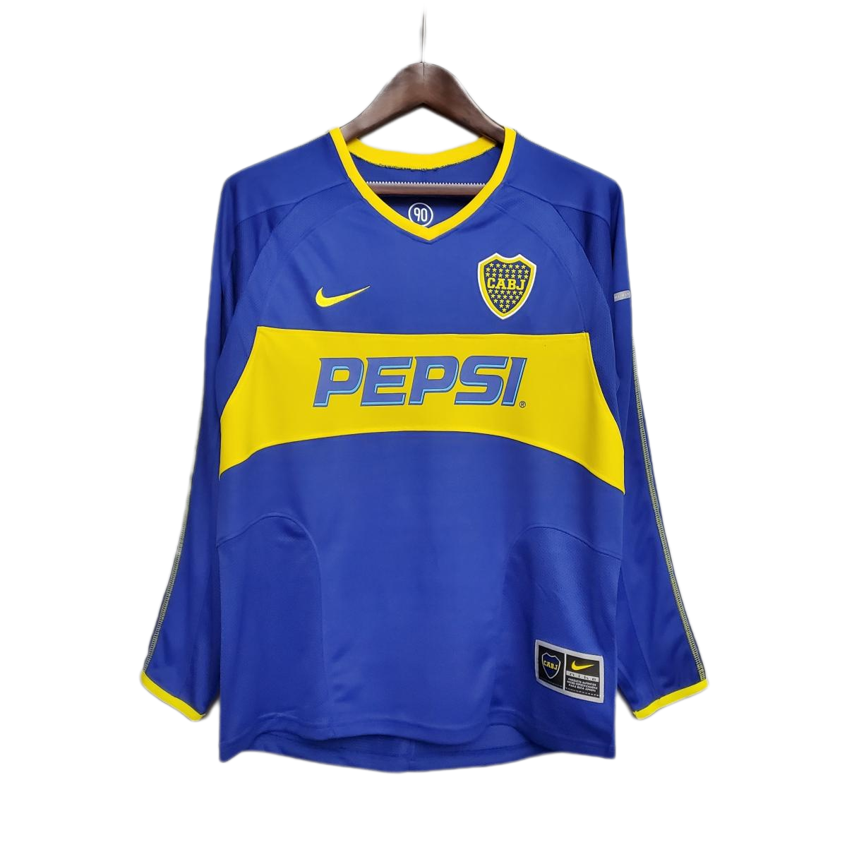 Retro Long Sleeve Boca Juniors 03/04 Home Soccer Jersey
