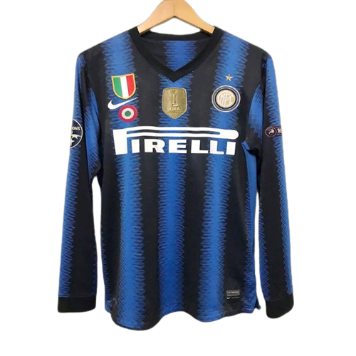 Inter Milan Retro Soccer Jersey Home Long Sleeve Classic Football Shirt 10/11