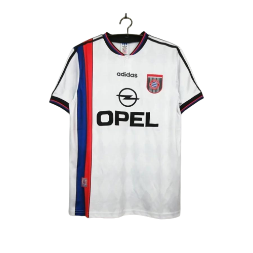 Bayern Munich Retro Soccer Jersey Away White Classic Football Shirt 96/98