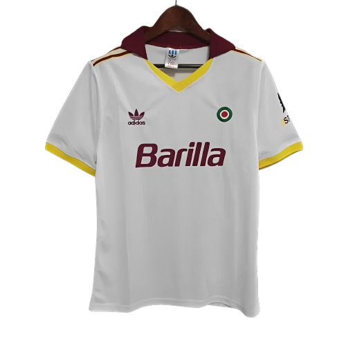 Roma Retro Soccer Jersey Away White Classic Football Shirt 91/92