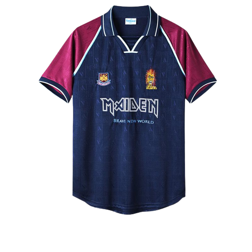 West Ham Retro Soccer Shorts X Iron Maiden Classic Football Shirt 99/01
