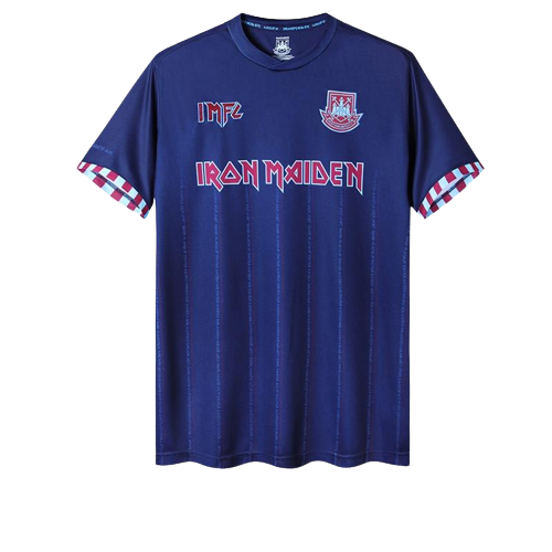 West Ham United Retro Soccer Jersey Iron Maiden X West Ham Navy Classic Football Shirt 22/23