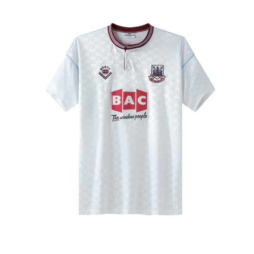 West Ham United Retro Soccer Jersey Away White Classic Football Shirt 89/90