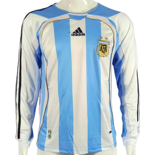 Retro 2006 Argentina Home Long Sleeve Jersey