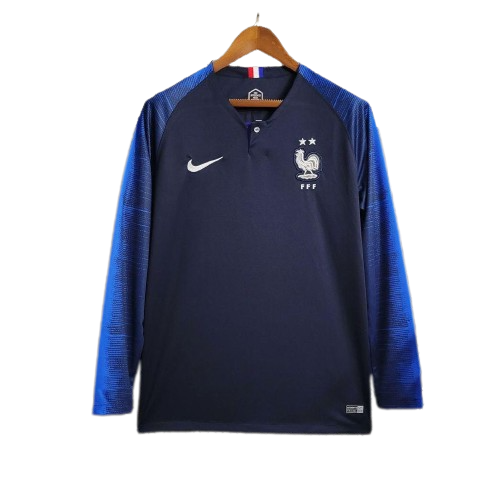 Retro 2018 France Home Long Sleeve Jersey