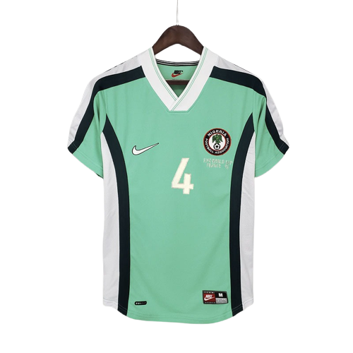Retro Nigeria 1998 Home Soccer Jersey 4# KANU