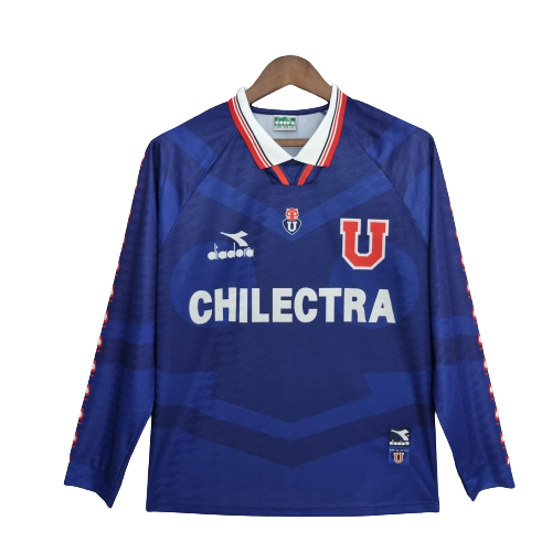 Retro 1996 Universidad de Chile Blue Home Long Sleeve Soccer Jersey