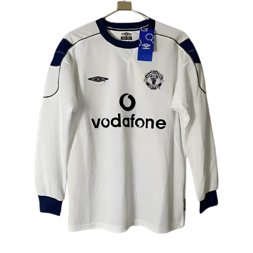 Retro 00/01 Manchester United Away Long Sleeve White Jersey