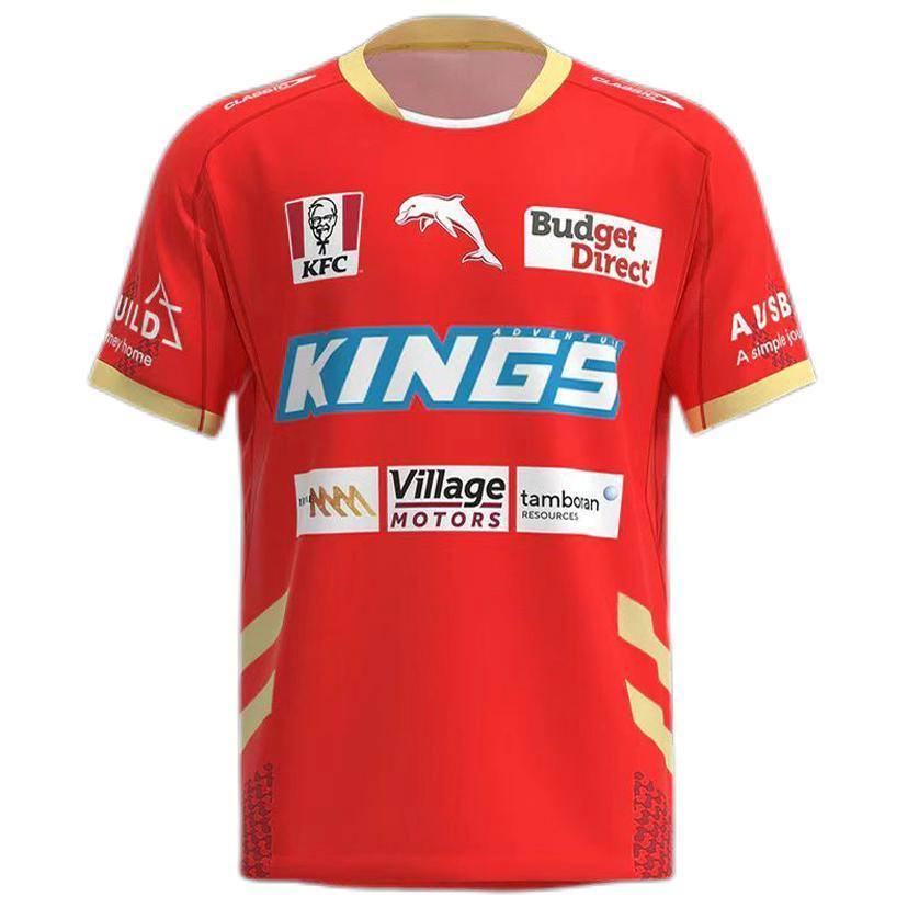 2023 Dolphins Red Rugby Shirt
