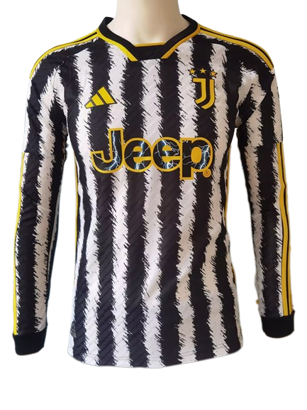 Juventus Soccer Jersey Home Long Sleeve Player Version 2023/24
