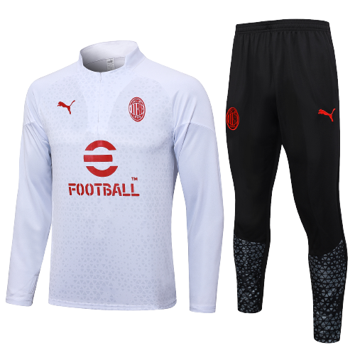 AC Milan Soccer Sweater Tracksuit White 2023/24