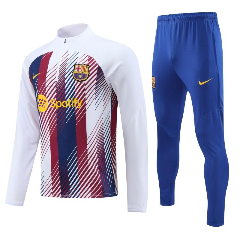 Barcelona Soccer Sweater Tracksuit White 2023/24